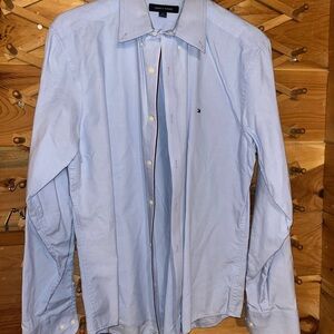 Tommy Hilfiger Blue Dress Shirt with Geometric Design